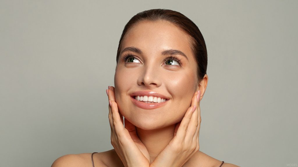 Woman with great skin after a medspa treatment. (Model)