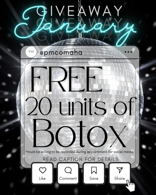 🎉✨ JANUARY BOTOX GIVEAWAY ✨🎉

New year. New glow. FREE 20 units of Botox 💉✨

We’re giving away 20 units of Botox to ONE winner this January — because smooth skin is always in season.

HOW TO ENTER 👇
✔️ Like this post
✔️ Share to your story
✔️ Comment below (tag a friend for bonus entries 👀)

THE DETAILS:
• Must be okay with being recorded for photos/video
• Treatment must be redeemed within 90 days
• Winner announced at the end of January
• New & existing patients welcome

This is perfect for softening fine lines, preventative Botox, or refreshing your look for the new year.

✨ If this has been on your 2025 vision board… this is your sign.

📍 Omaha, NE
🔗 Follow @pmcomaha for winner announcement

Good luck & may the glow be ever in your favor ✨💉
💉winner will be chosen on January 28th, 2026